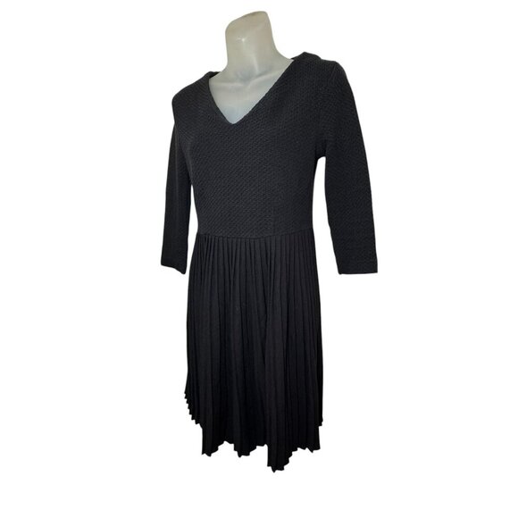Ganni x Anthropologie‎ Fulton Black Pleated Knit A-Line Dress XS - Picture 4 of 13